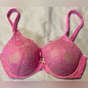 Victoria’s Secret Women’s Size 34D Cup Lined Lace Bra Pink
